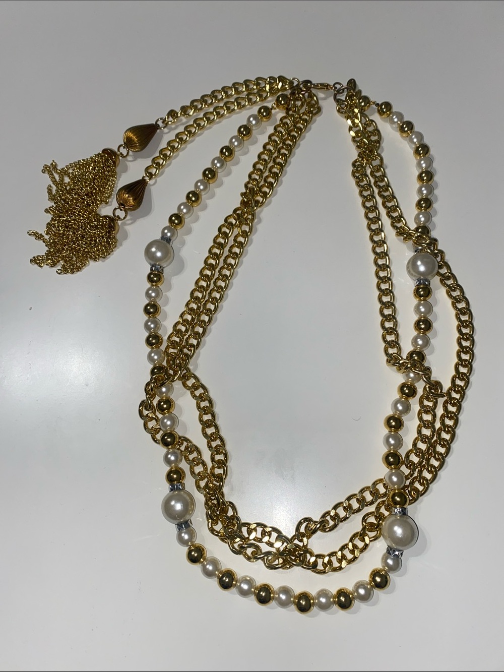 Gold-Tone Pearl Layered Necklace